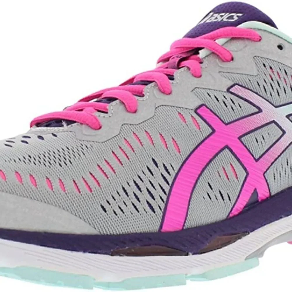 New Asics GEL Kayano 23 Grey Silver Pink Light Turquoise 7 WIDE (D) width 38